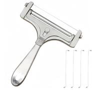 FUANA Affettatrice regolabile con 4 fili per tagliare burro e formaggio, in lega di alluminio con semplici regolazioni delle dita, gadget da cucina compatto per riporre facilmente pentole da cucina