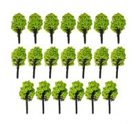 FUANA Alberi modellini in miniatura, confezione da 20 pezzi, scala 1:100, 3,5 cm, alberi in plastica verde, per treni, ferrovia, diorama, giochi di guerra, paesaggi di guerra, modellini e giardini