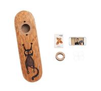 FUANA Armonica kazoo in legno per accompagnamento di chitarra e ukulele, strumento a fiato classico folk con diaframma di ricambio, regalo musicale per principianti (marrone) B