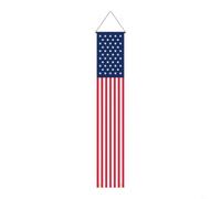 FUANA Bandiera da giardino, 180 x 31 cm, antivento, decorazione da appendere per esterni, con occhielli per il giorno della commemorazione del 4 luglio ed eventi patriottici