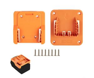 FUANA Batteria da 18 V e gancio portautensili per RIDGID e per AEG Power Tools - Set di rack in plastica gialla compatta (1 set)
