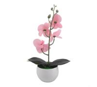 FUANA Bonsai di orchidea farfalla artificiale, in seta, per interni ed esterni, decorazione da giardino, patio, non richiede irrigazione, 30 x 17 cm (rosa)