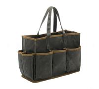 FUANA Borsa per attrezzi da giardino, in tela cerata, resistente, con 10 tasche e ampio scomparto principale, per giardinieri, elettricisti e tuttofare, verde (verde)