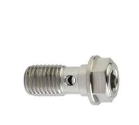FUANA Bullone banjo in acciaio inox M10 x 1,25, lunghezza filettatura 21,7 mm, lunghezza totale 27,3 mm, per freno idraulico Nissin a linea singola, compatibile con Honda Kawasaki Suzuki