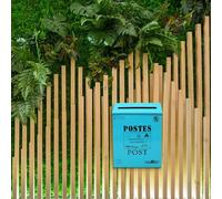 FUANA Cassetta delle lettere da parete per esterni, design vintage retrò, cassetta postale impermeabile in ferro con serratura, 29 x 22 x 6,5 cm, per serratura della porta bianca/verde/blu