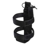 FUANA Cintura porta bottiglia d'acqua regolabile per escursionismo, campeggio, bollitore esterno, con cordino elastico e doppia cinghia, adatta a tazze di diametro 9-10 cm, nero