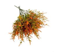 FUANA Confezione da 12 steli floreali artificiali di eucalipto autunnale da 35 cm, in plastica, per tutte le stagioni, con steli pieghevoli e cablati per il Ringraziamento, matrimoni, decorazione