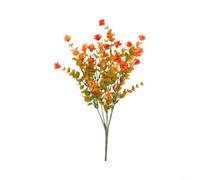 FUANA Confezione da 12 steli floreali artificiali di eucalipto autunnale da 35 cm, in plastica per tutte le stagioni, con steli pieghevoli e cablati per il Ringraziamento, matrimoni, decorazioni