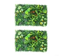 FUANA Confezione da 2 pannelli per siepi artificiali, 60 x 40 cm, pannelli verdi per pareti per recinzioni di privacy, resistenti ai raggi UV, per giardino, balcone, decorazione della casa (A)