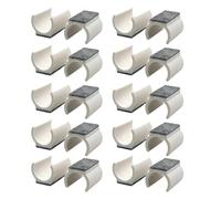 FUANA Confezione da 20 feltrini a forma di U per sedie da ufficio e sala da pranzo, riducono il rumore e i pavimenti, 25 mm, nero/bianco