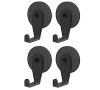 FUANA Confezione da 4 ganci magnetici per appendere utensili, antiruggine, con cuscinetto in gomma antiscivolo e forte magnete posteriore, compatibili con barbecue, frigoriferi, armadi, nero