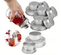 FUANA Coperchio in acciaio inox per pepe, sale e zucchero, 74 mm, con guarnizione in silicone, bordo antiscivolo in metallo 304, riutilizzabile e lavabile in lavastoviglie, 4/8 pentole da cucina