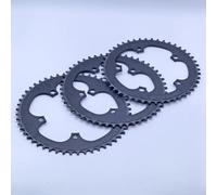 FUANA Corona singola per bici da strada, in fibra di carbonio, spessore 4 mm, 5 bulloni, 130 BCD per 9-13 velocità 48T/50T/52T, kit di riparazione per bici da strada e pieghevoli