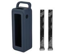 FUANA Custodia in silicone per Anker-Prime 27.650 mAh Power Bank con maniglia e cinghie di fissaggio, custodia protettiva portatile, colore nero e blu