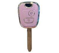 FUANA Custodia per chiave auto in TPU per Peugeot 106/107/206/207/307, Citroën C1/C2/C3/C4, per chiave Toyota Aygo a 2 pulsanti, colore nero