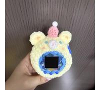 FUANA Custodia protettiva in peluche lavorata a mano per Tamagotchi Paradise, 10 x 8 x 3 cm, vestibilità morbida e accogliente, con colori vivaci (blu, rosa, giallo) cavo auricolare
