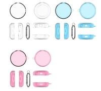 FUANA Custodia protettiva in TPU trasparente per Soundcore Sleep A20, compatta, 7,9 x 7,1 x 2 cm, con adattamento antigraffio, per cavo auricolare trasparente / blu/rosa