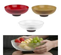 FUANA Elegante ciotola per frutta in plastica bianca moderna da 25 cm per bancone della cucina, decorazione per soggiorno e snack