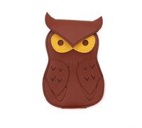 FUANA Elegante custodia in pelle con 18 scomparti per musicisti a forma di gufo, Come da immagine, marrone