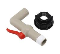 FUANA IBC - Adattatore per contenitore da 1", valvola a sfera S60 x 6 per serbatoi di acqua piovana, attrezzatura per irrigazione giardino, antiruggine, antigelo, uso esterno, plastica industriale