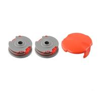 FUANA Kit con bobina e filo per decespugliatore FLYMO Contour 500 Power Plus 500XT con tappo protettivo per il taglio del prato da giardino (1 set)