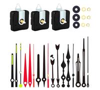 FUANA Kit di movimento silenzioso per orologio da parete fai da te con 3 movimenti dei secondi e 6 lancette in metallo per la realizzazione di orologi, riparazione e decorazione 3