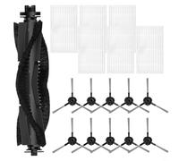 FUANA Kit di ricambio per Cleanova w7 W11 W15 e Vexilar per w7 W9 W11 W15, spazzola principale + spazzole laterali + filtri, 1 spazzola, 6 filtri, 10 spazzole, facile da installare