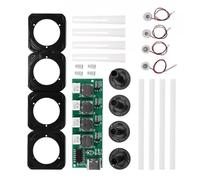 FUANA Kit fai da te umidificatore di tipo C con 4 atomizzatori per piante, scheda driver per creatore di nebbia da 5 V 3 W, modulo FR-4 con staffa e tamponi accessori per radiatore