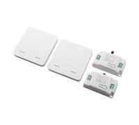 FUANA Kit interruttore della luce wireless con telecomando a 2 bande e 2 ricevitori, nessun cablaggio necessario, controllo RF 433 MHz, fino a 30,5 m, per interni, casa, garage, corridoio, per