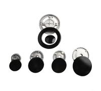 FUANA Kit per fornello a gas con corona e tappo a fiamma, bruciatore superiore e coperchio, Sabaf, 6 cappe e 5 diffusori di fiamma (piatti)