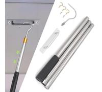 FUANA Kit sistema di ganci a scomparsa in acciaio inox per scala sottotetto, aggiornamento durevole con maggiore sicurezza, facile installazione e compatibilità versatile serratura della porta