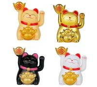 FUANA Lucky for Cat Solar Powered Ondeggiante Ornamento Auto Cruscotto Casa