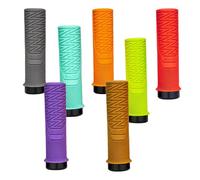 FUANA Manopole per manubrio di mountain bike Lock-On, antiscivolo, texture audace per manubri da 22,2 mm, lunghezza 135 mm, materiale composito morbido, kit di riparazione nero