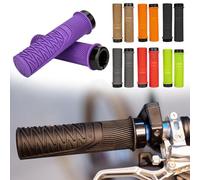 FUANA Manopole per manubrio di mountain bike Lock-On, texture antiscivolo per barre da 22,2 mm, materiale composito morbido con impugnatura migliorata per palmo e dita, kit di riparazione per bici