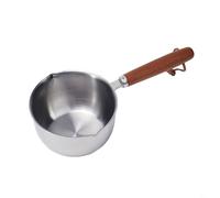 FUANA Mini bricco per latte in acciaio inox, versatile, ideale per cottura a induzione, gas, stufe elettriche (300 ml)