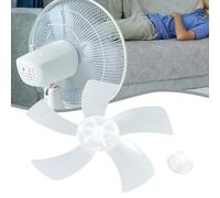 FUANA Pala del ventilatore in plastica a 5 foglie da 30,5 cm, per ventilatore da scrivania a piedistallo, materiale PP, bassa rumorosità, resistenza alle alte temperature, con copertura dado accessori