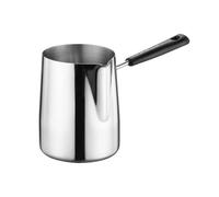 FUANA Pentolino per latte turco in acciaio inox con beccuccio per riscaldare cioccolato e salsa, 600 ml, argento A