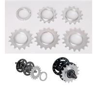 FUANA per pignone per bicicletta a scatto fisso 13T 14T 18T acciaio Cog e anello di bloccaggio Set per catena da 1/8 pollici per mozzi bici da pista Kit di riparazione bici