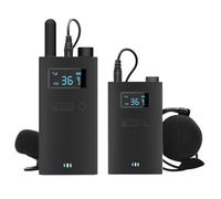 FUANA Per sistema di guida turistica wireless 2.4G, ricevitore trasmettitore audio portatile con display OLED, portata 100-150 m, per tour ed eventi cavo auricolare