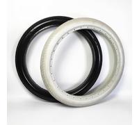 FUANA Pneumatico da 40,6 cm x 4,6 cm, per sedia a rotelle e bicicletta, in gomma resistente alle forature, non gonfiabile, ricambio senza piatto, kit di riparazione per bici, colore nero