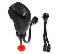 FUANA Pomello del cambio per auto, in pelle scamosciata, copertura della leva del cambio manuale, adattatore per pomello del cambio per Golf per Skoda per veicoli Seat (rosso)