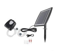 FUANA Pompa di ossigeno solare per laghetti, aeratore silenzioso da 3 W con cella di alimentazione da 2600 mAh, pompa d'aria ricaricabile USB per acquari, laghetti da giardino e pesca, aeratori