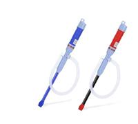 FUANA Pompa elettrica portatile di trasferimento di liquidi per acqua, gas, olio, pompa a sifone alimentata a batteria per acquario, barca, garage, tubo da 55 cm, serratura blu/rossa