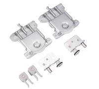 FUANA Puleggia per porta scorrevole con tampone di smorzamento, ruota a rullo per armadio, supporto resistente, 20 kg, ferro + nylon, 78 x 84 mm, argento (2 paia) serratura per porta