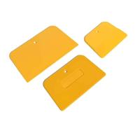 FUANA Raschietto per pellicola in plastica per applicazione di stucco per verniciatura su lamiera, in polipropilene PU, flessibile, per rimuovere le bolle d'aria, giallo, confezione da 3