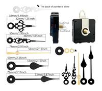 FUANA Silenzioso FAI DA TE Sweep Seconda Orologio Da Parete Movimento 2PCS Puntatore Metallo