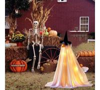 FUANA Spettro illuminato a LED, 58 cm, decorazione per Halloween, con luci soffuse e materiale resistente alle intemperie