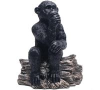 FUANA Statua pensatrice scimmia in resina nera moderna decorazione per la casa per scultura per ufficio scrivania mensola soggiorno decorazione regalo 17 x 13 cm