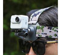 FUANA Supporto da testa per Go 3 e X3, testa a sfera regolabile a 360° con doppia fibbia, fascia elastica confortevole per cavo auricolare per riprese POV