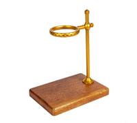 FUANA Supporto per caffè in lega di alluminio con base in legno, supporto per filtro girevole per infusione a goccia, elegante kit nero rame stabile (T-rame)